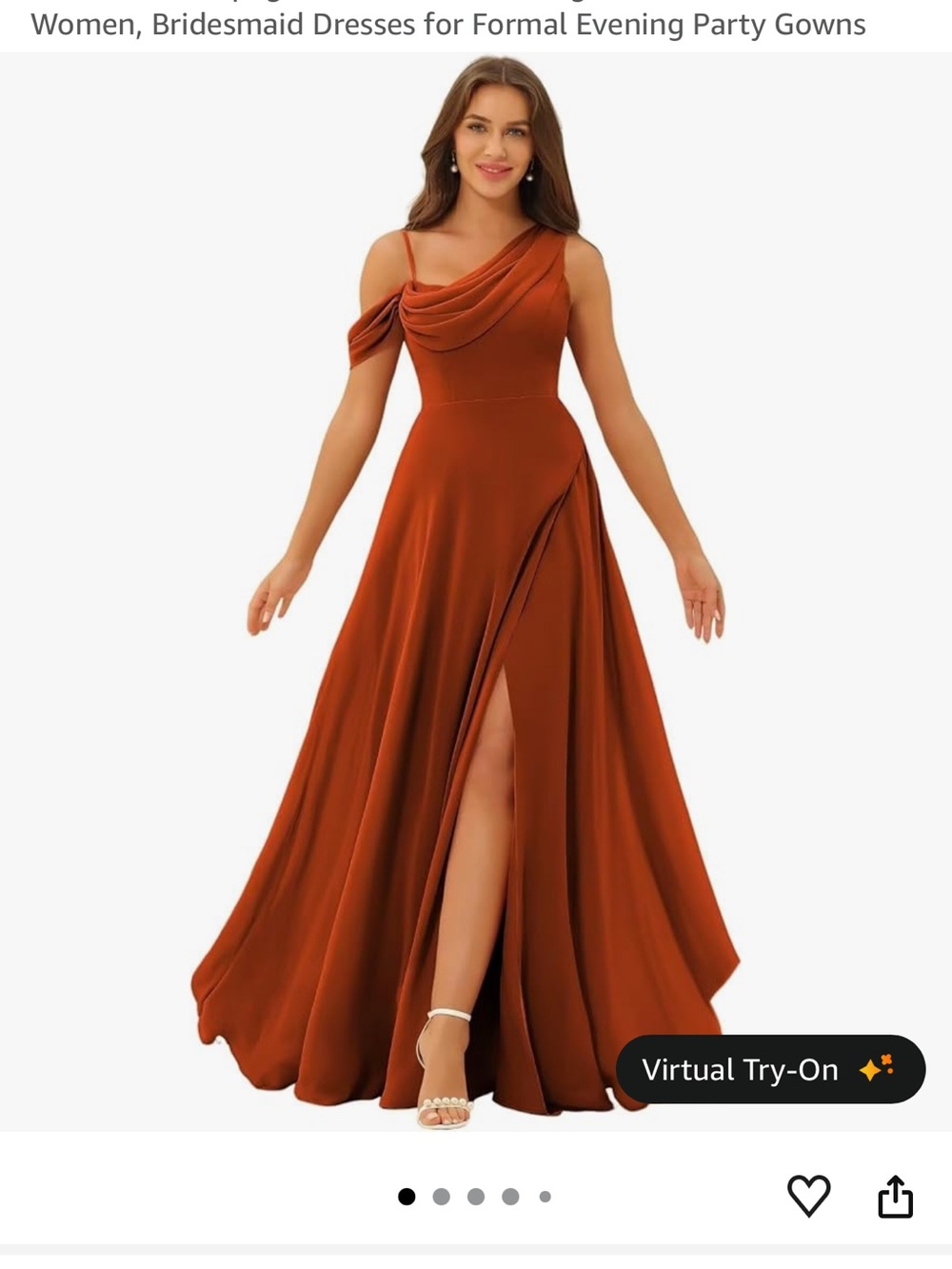 Elegant Rust Red Sleeveless Draped Neck Dress NWT - Picture 3 of 3